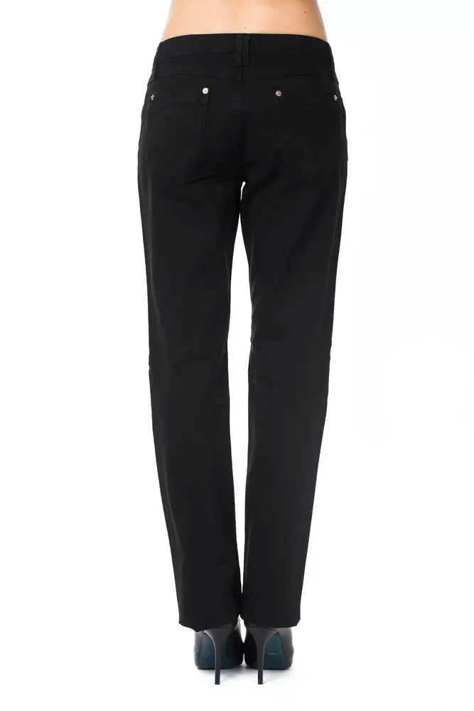Pantaloni da donna in cotone nero Ungaro Fever