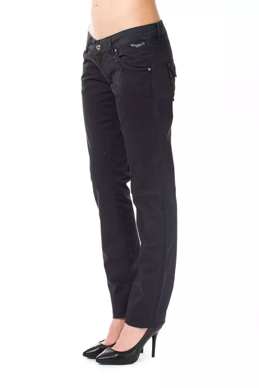 Pantaloni da donna Ungaro Fever in cotone blu vestibilità regolare