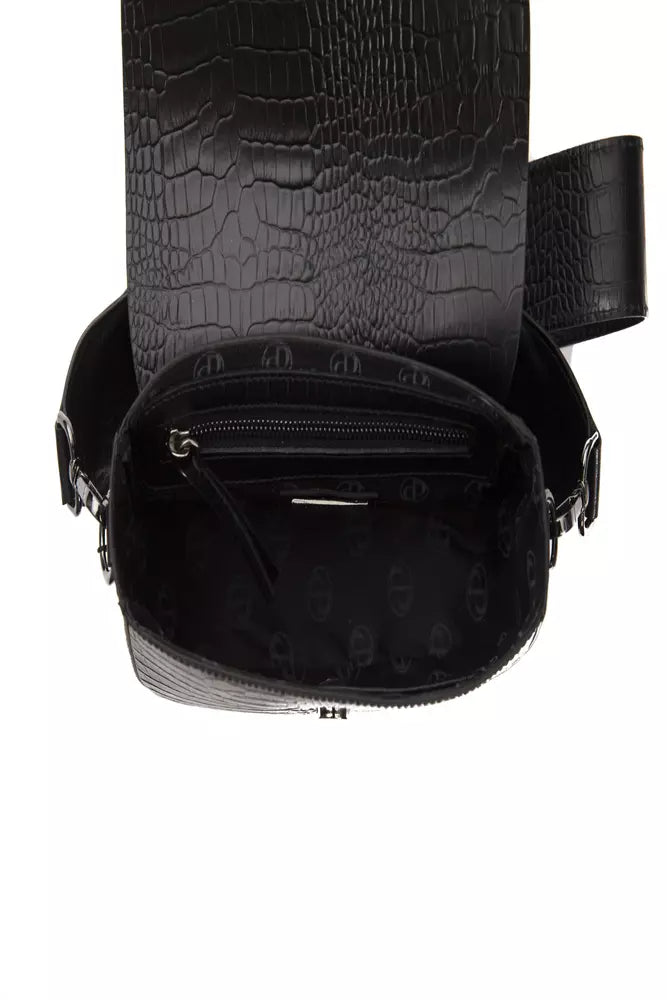 Borsa a tracolla da donna in pelle nera Donatella Pompei
