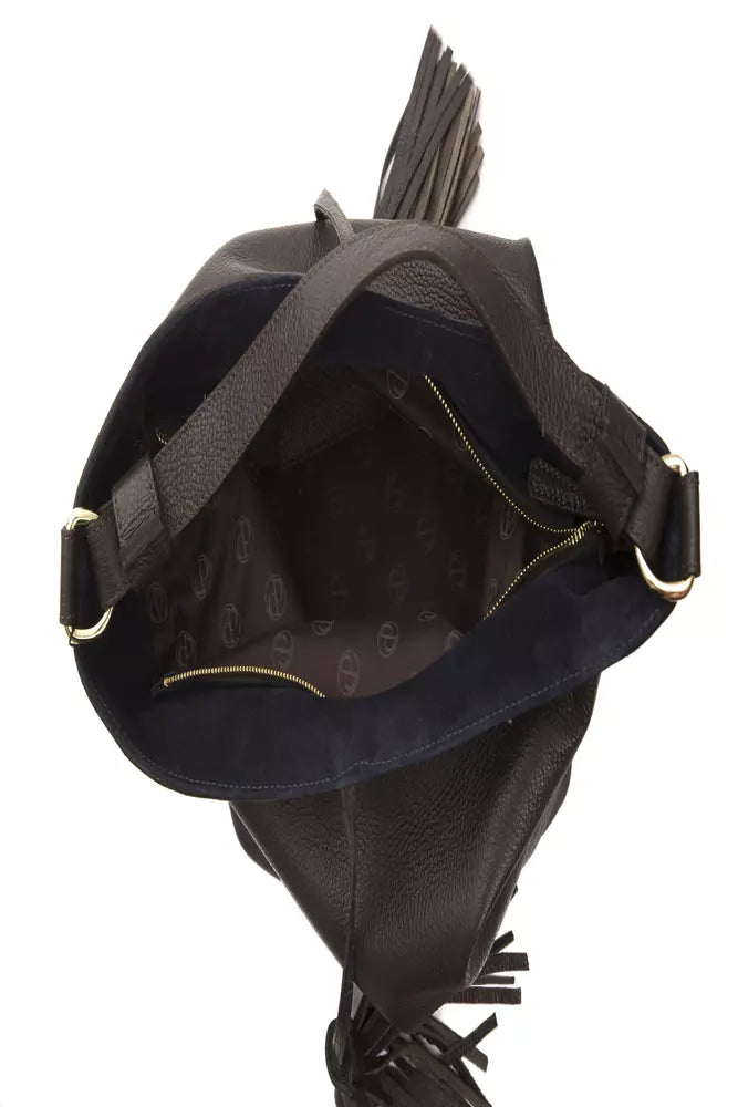 Borsa a tracolla da donna in pelle marrone Pompei Donatella