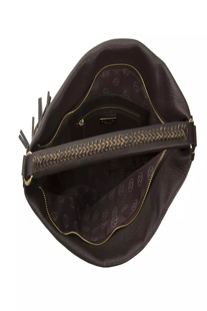 Borsa a tracolla da donna in pelle marrone Pompei Donatella
