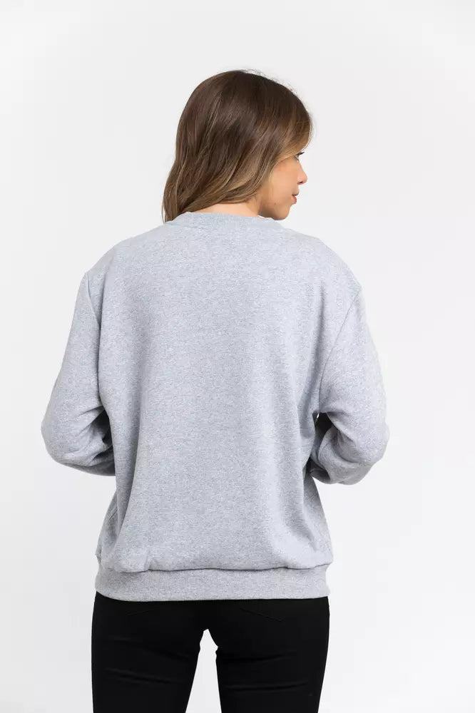 Felpa da donna in cotone grigio Trussardi