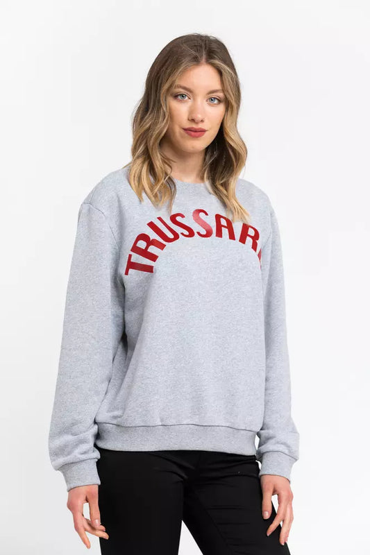 Felpa da donna in cotone grigio Trussardi