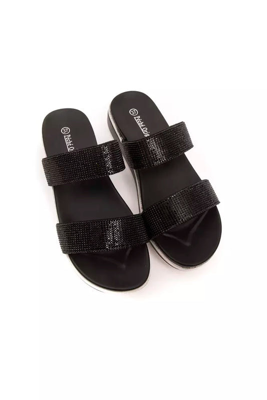 Sandalo da donna in tessuto nero originale Péché