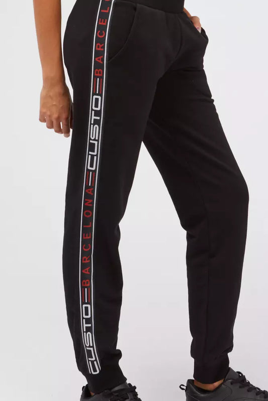 Pantaloni della tuta da donna in cotone nero Custo Barcelona