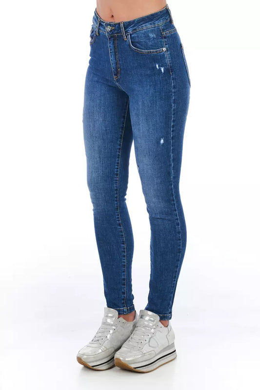Jeans da donna in denim blu Frankie Morello
