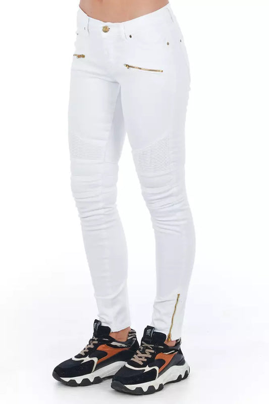 Jeans da donna in cotone bianco Frankie Morello