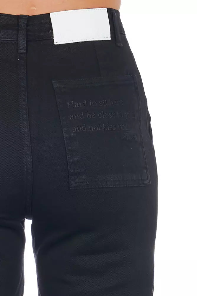 Pantaloni corti da donna in cotone nero Frankie Morello