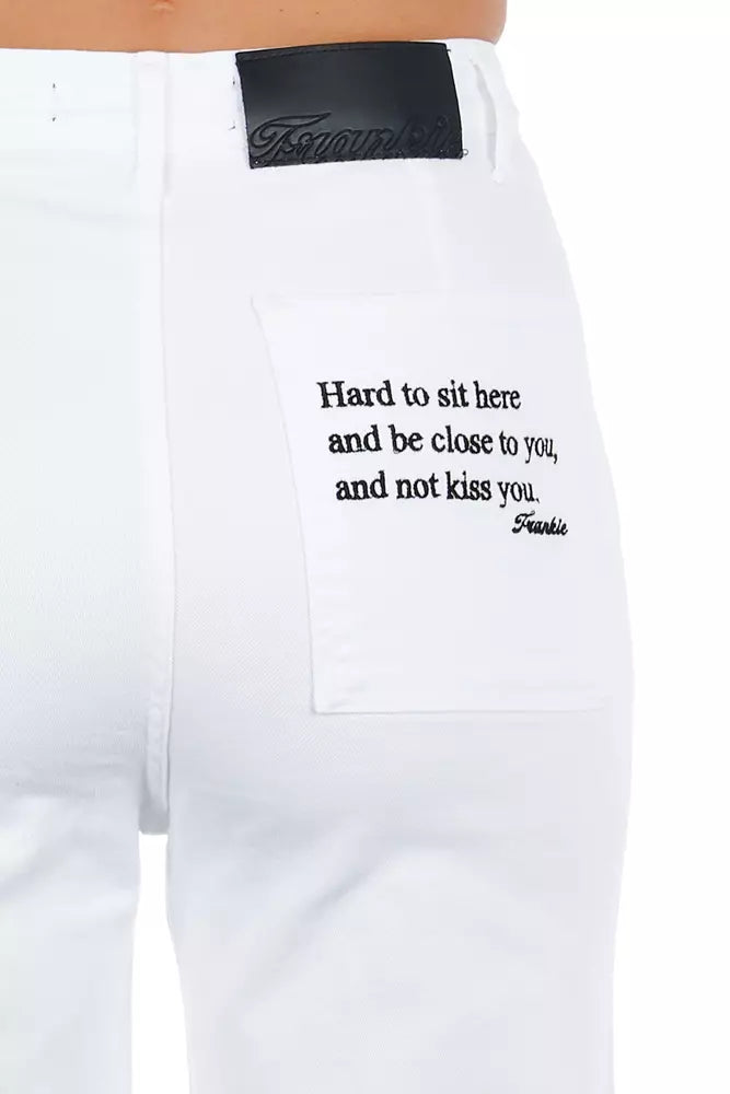 Pantaloni corti da donna in cotone bianco Frankie Morello