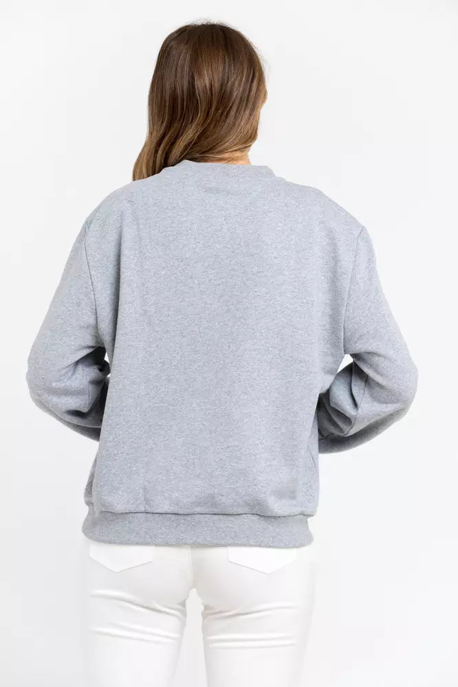 Felpa da donna in cotone grigio Trussardi