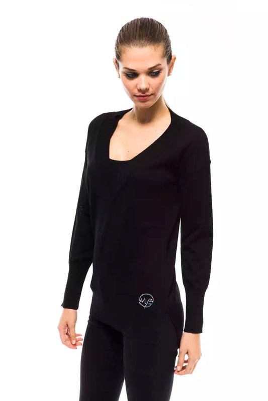 Maglione da donna in lana nera Montana Blu