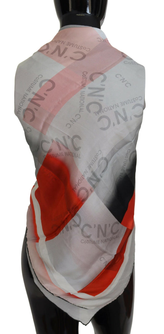 Sciarpa foulard scialle grigio rosso Costume National