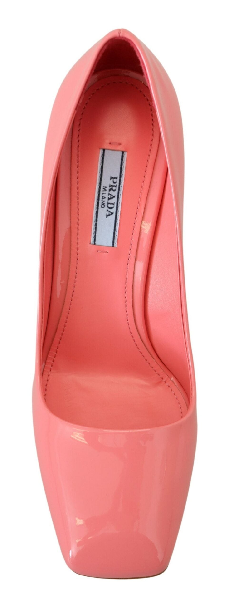 Prada - Décolleté classiche con tacco a blocco in vernice rosa