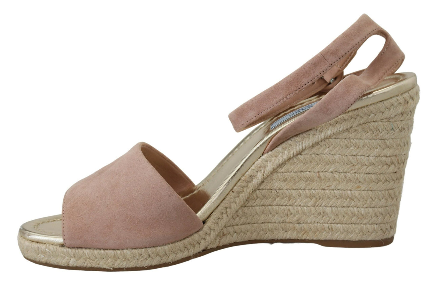 Sandali Prada in pelle scamosciata rosa con cinturino alla caviglia