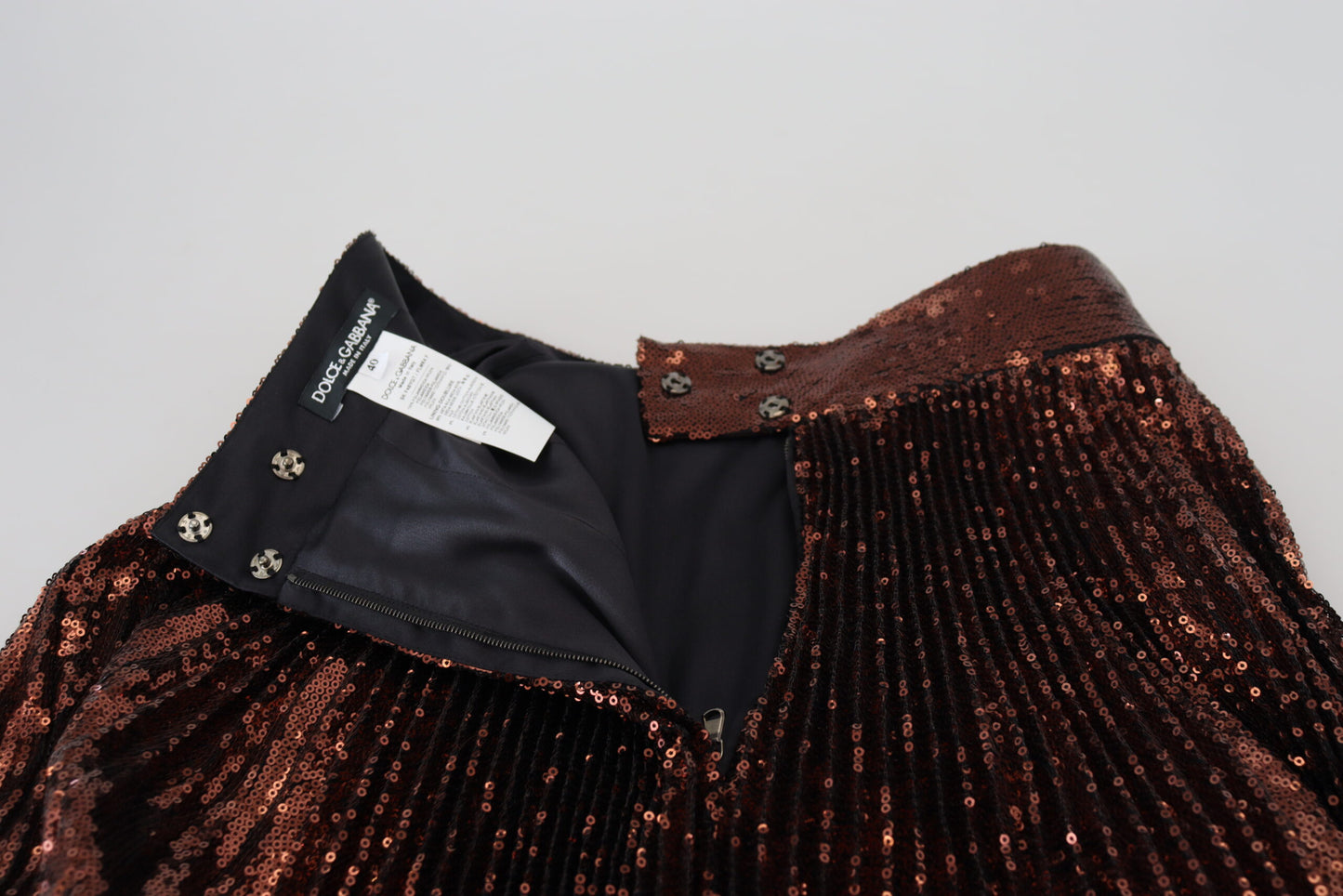 Gonna lunga a trapezio con paillettes color bronzo Dolce & Gabbana