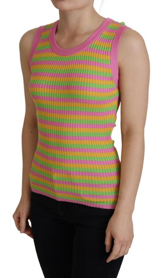 Dolce & Gabbana Canotta in seta multicolore