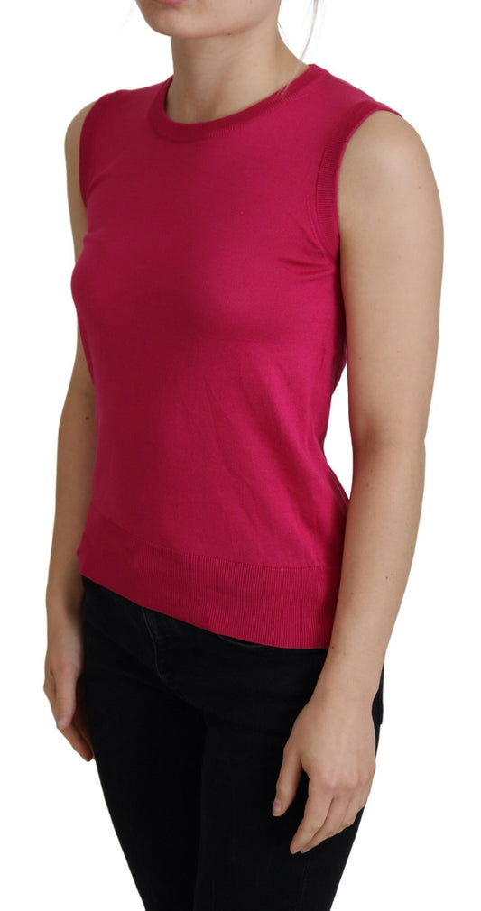 Dolce & Gabbana Canotta girocollo in seta rosa