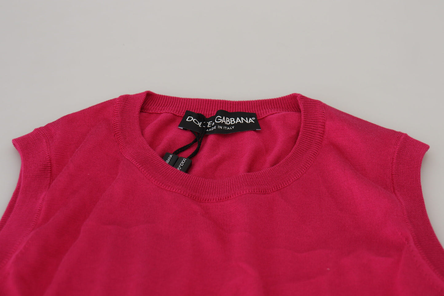 Dolce & Gabbana Canotta girocollo in seta rosa