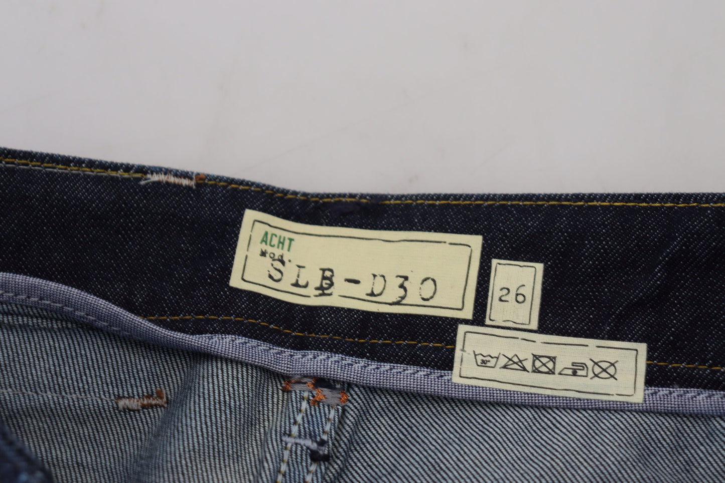 Jeans casual da donna slim fit a vita bassa in cotone blu Acht
