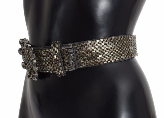Cintura con paillettes e fibbia larga in cristallo multicolore Dolce & Gabbana