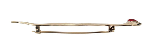 Spilla Dolce & Gabbana in ottone argentato con cristalli Spilla Serpente