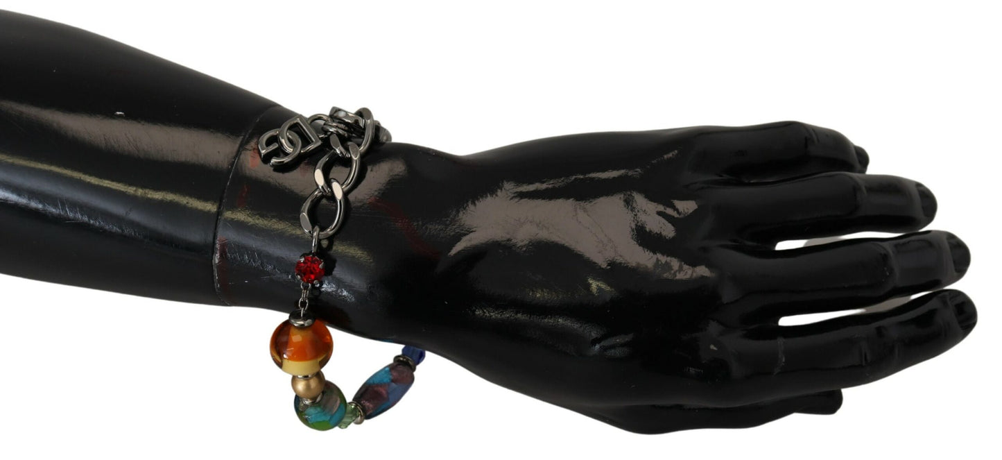 Bracciale Dolce & Gabbana multicolore in argento con perline in ottone e chiusura a moschettone