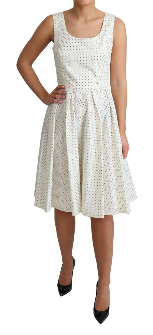 Abito a trapezio in cotone a pois bianchi Dolce & Gabbana