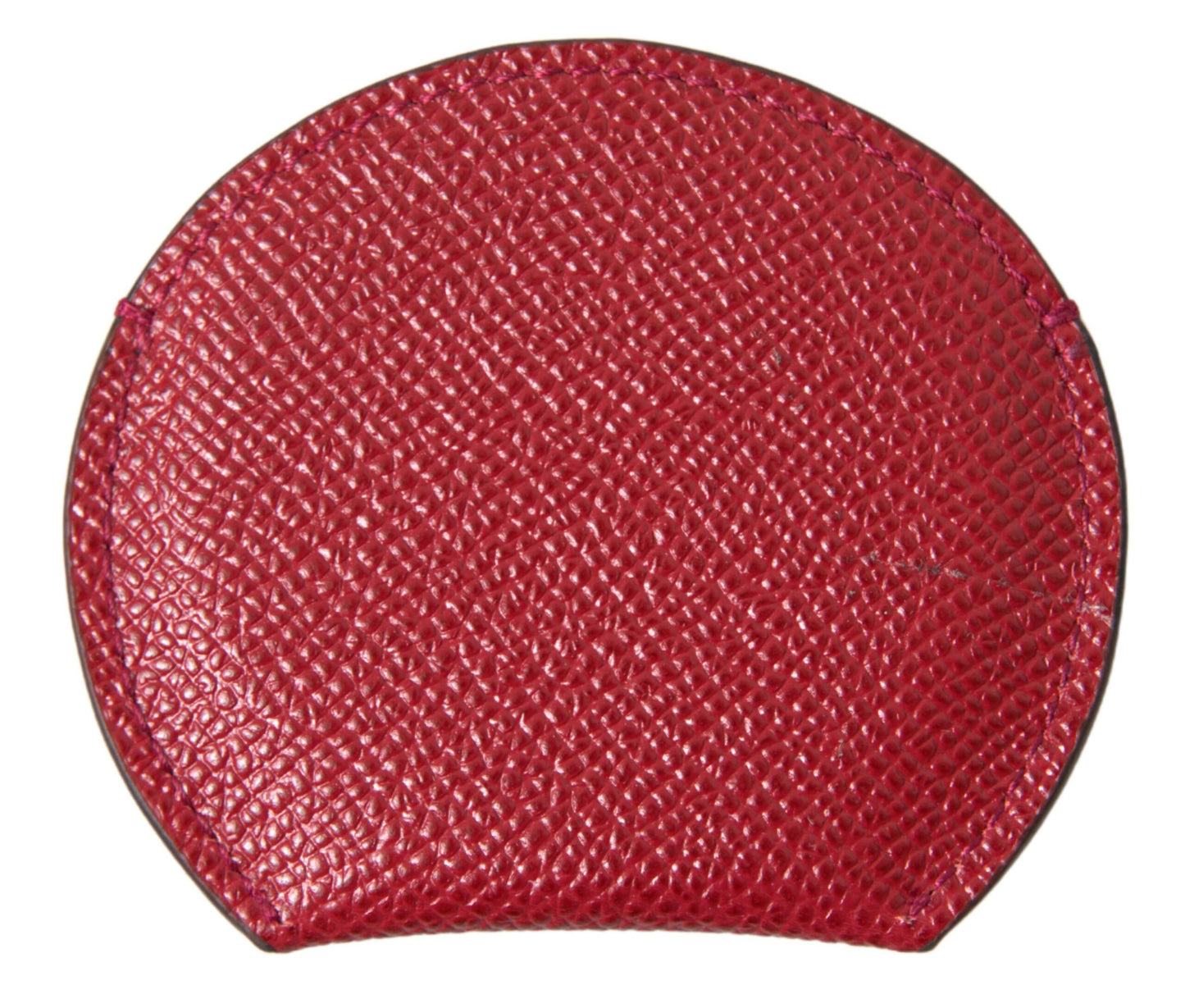 Portaspecchietto rotondo in pelle di vitello rossa Dolce & Gabbana