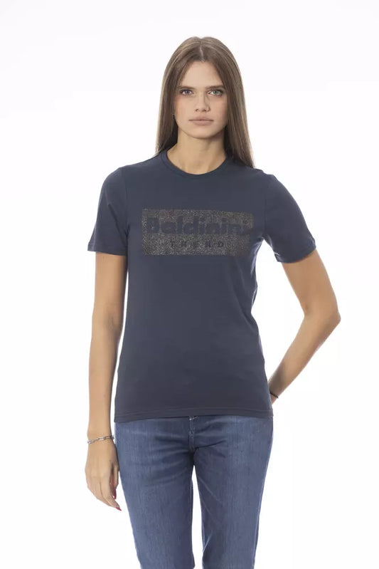 T-shirt da donna in cotone blu Baldinini Trend