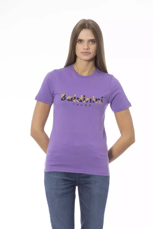 T-shirt da donna in cotone viola Baldinini Trend