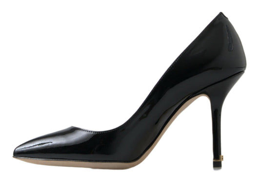 Scarpe con tacco alto in vernice nera Dolce & Gabbana
