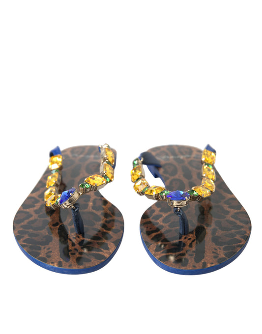 Sandali con cristalli blu Dolce & Gabbana, scarpe da spiaggia