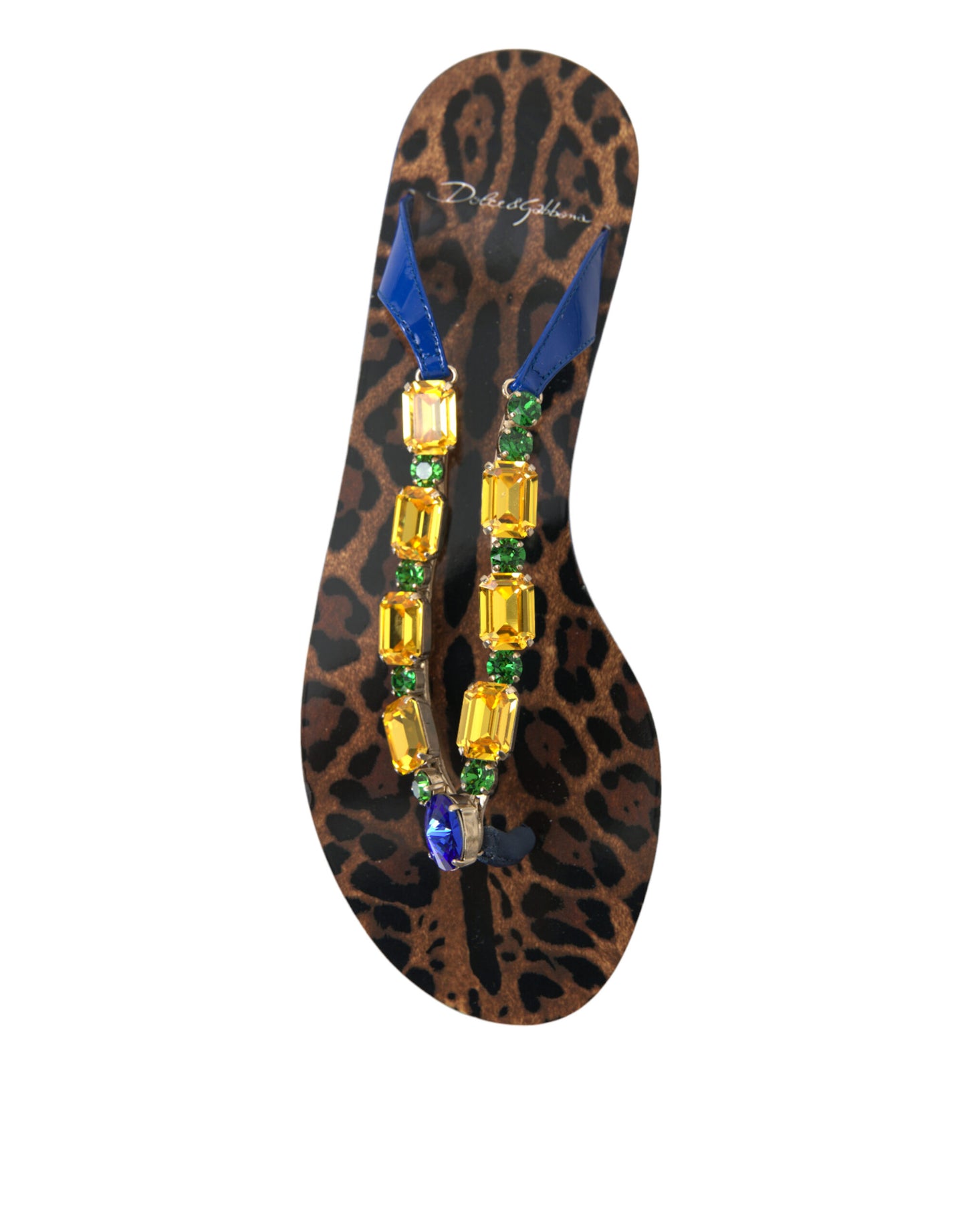 Sandali con cristalli blu Dolce & Gabbana, scarpe da spiaggia
