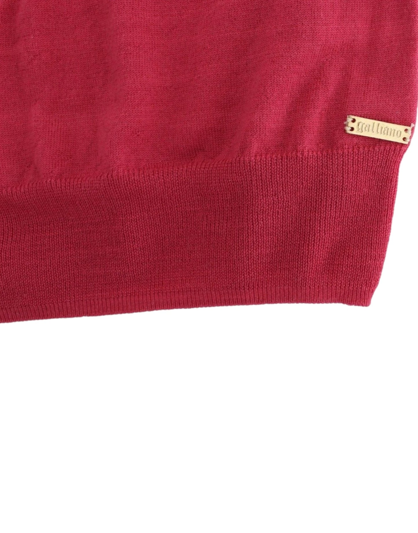 Top in maglia di lana rosa John Galliano