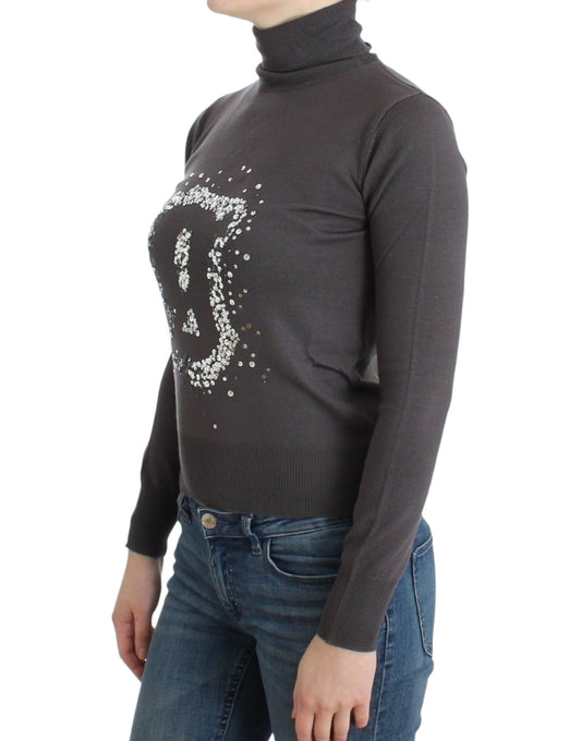Maglione dolcevita in cotone marrone John Galliano