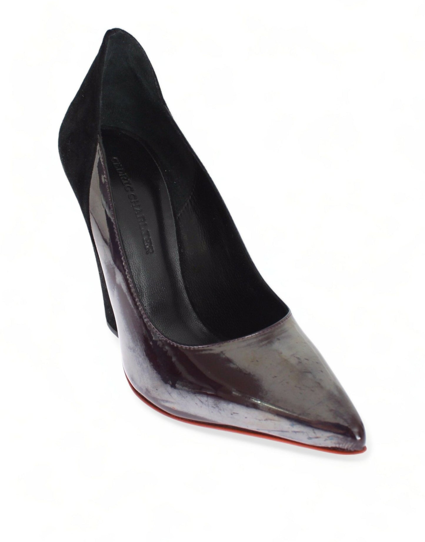 Scarpe con tacco e décolleté in pelle scamosciata grigia nera Cédric Charlier