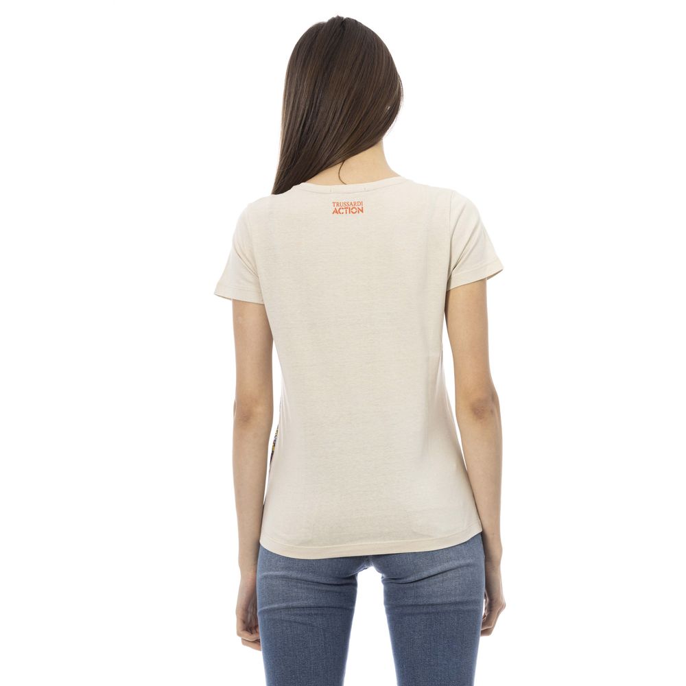 T-shirt da donna Trussardi Action in cotone beige