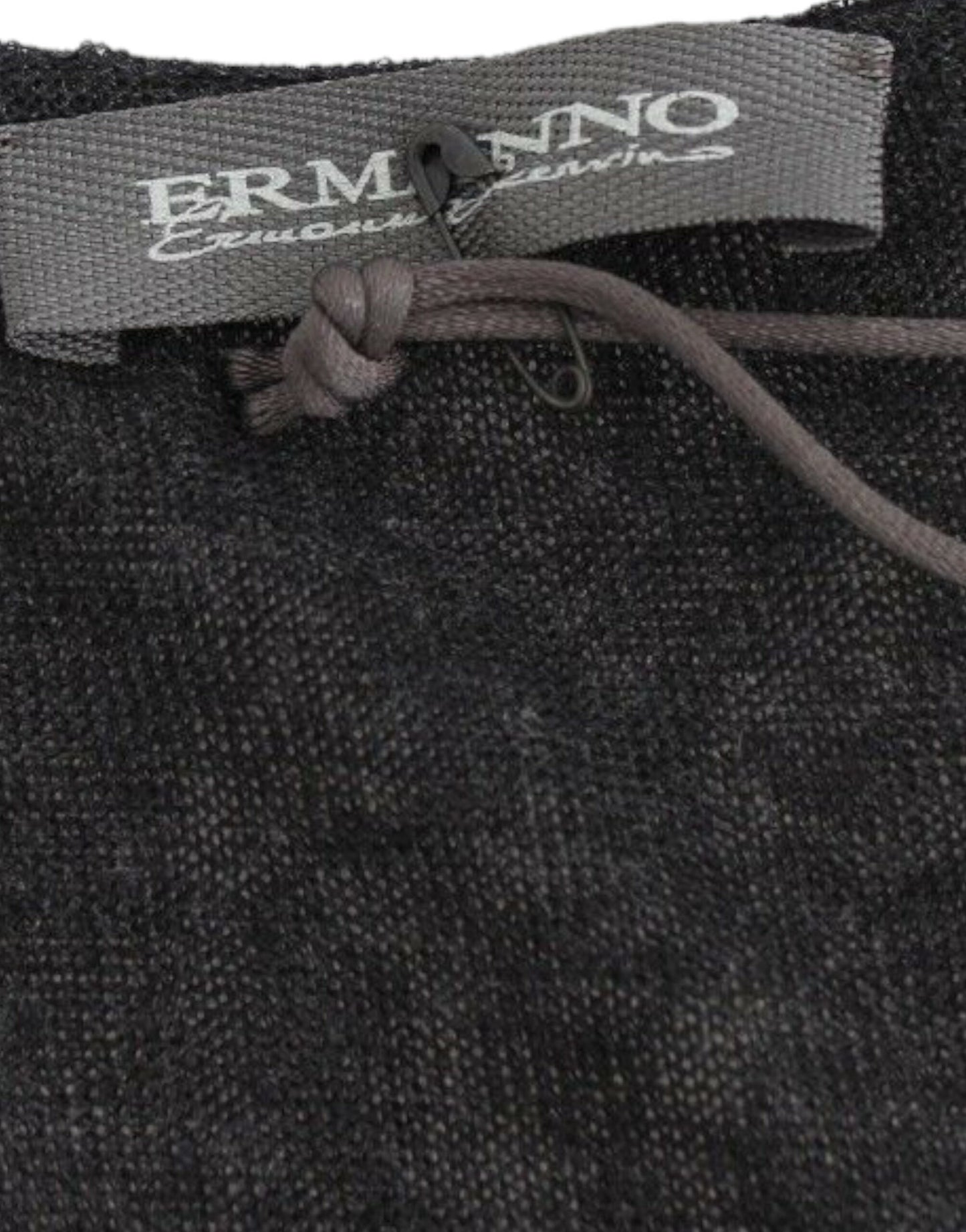 Maglione a maniche lunghe elasticizzato in misto lana nera Ermanno Scervino