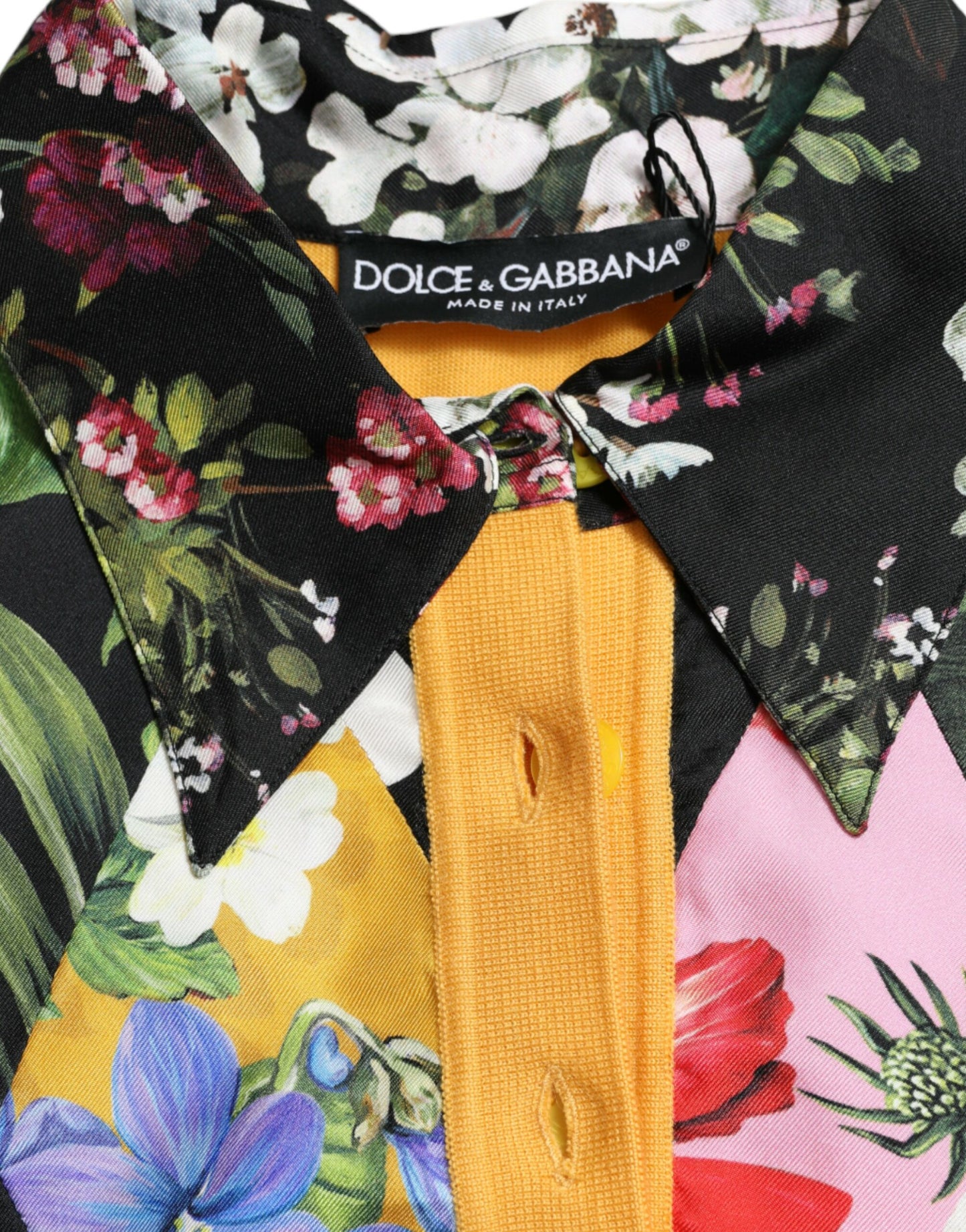 Dolce & Gabbana Maglione Henley in cashmere patchwork multicolore