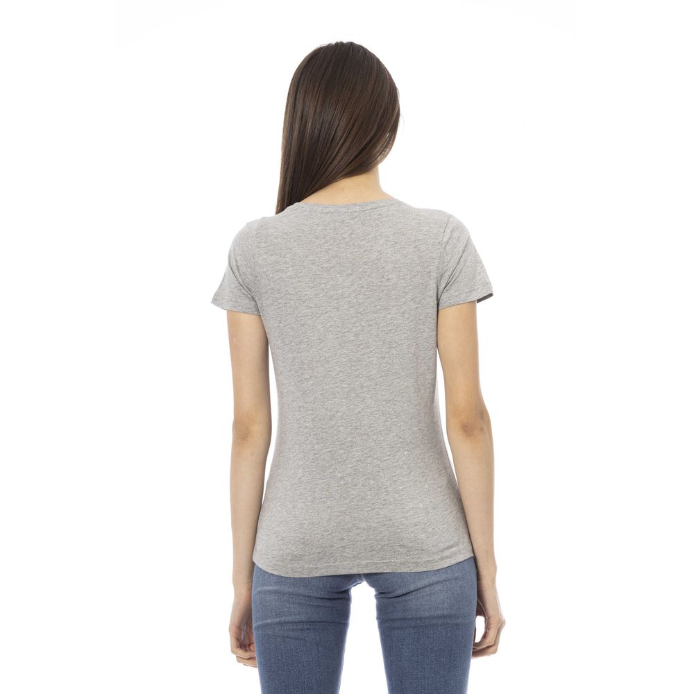T-shirt da donna Trussardi Action in cotone grigio
