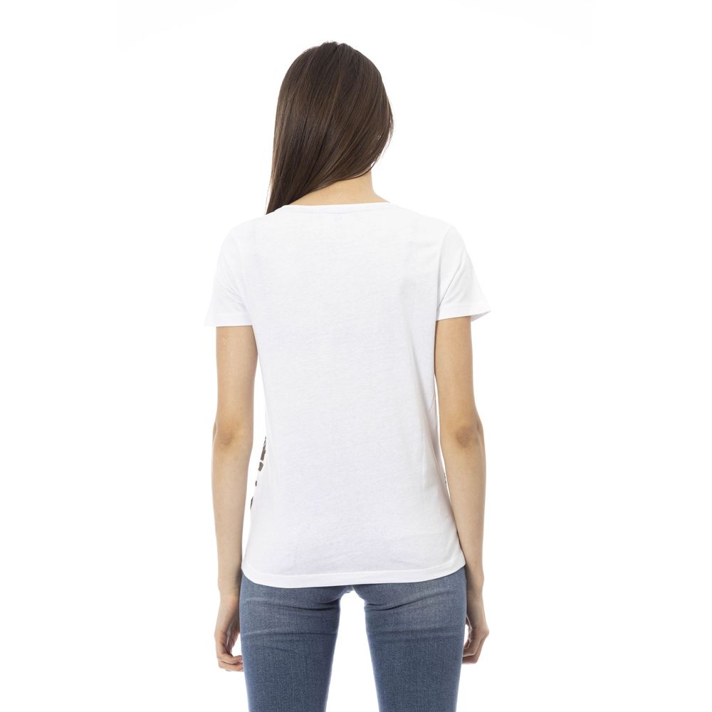 T-shirt da donna Trussardi Action in cotone bianco