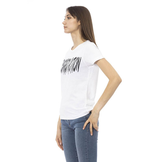 T-shirt da donna Trussardi Action in cotone bianco