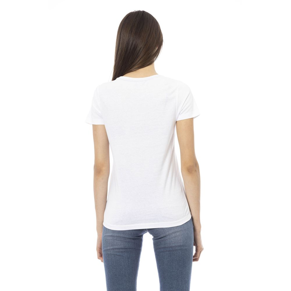 T-shirt da donna Trussardi Action in cotone bianco