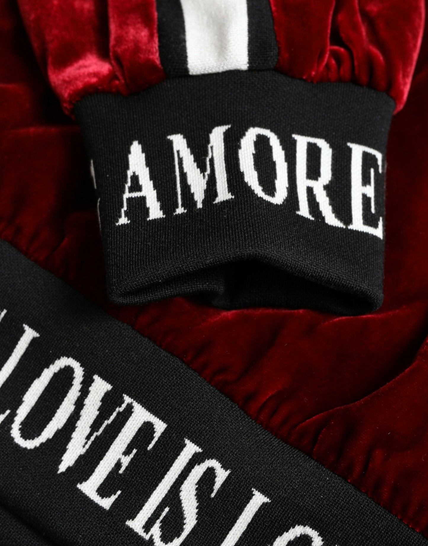 Dolce & Gabbana Maglione girocollo in velluto bordeaux