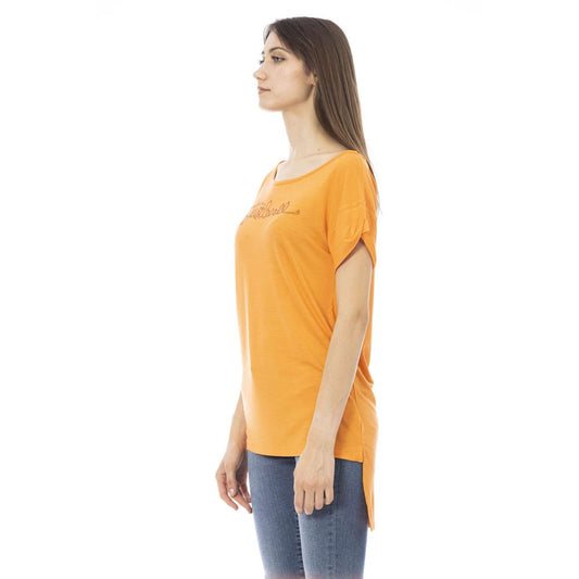 T-shirt da donna in cotone arancione Just Cavalli