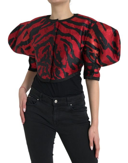 Giacca corta con motivo rosso e nero Dolce & Gabbana