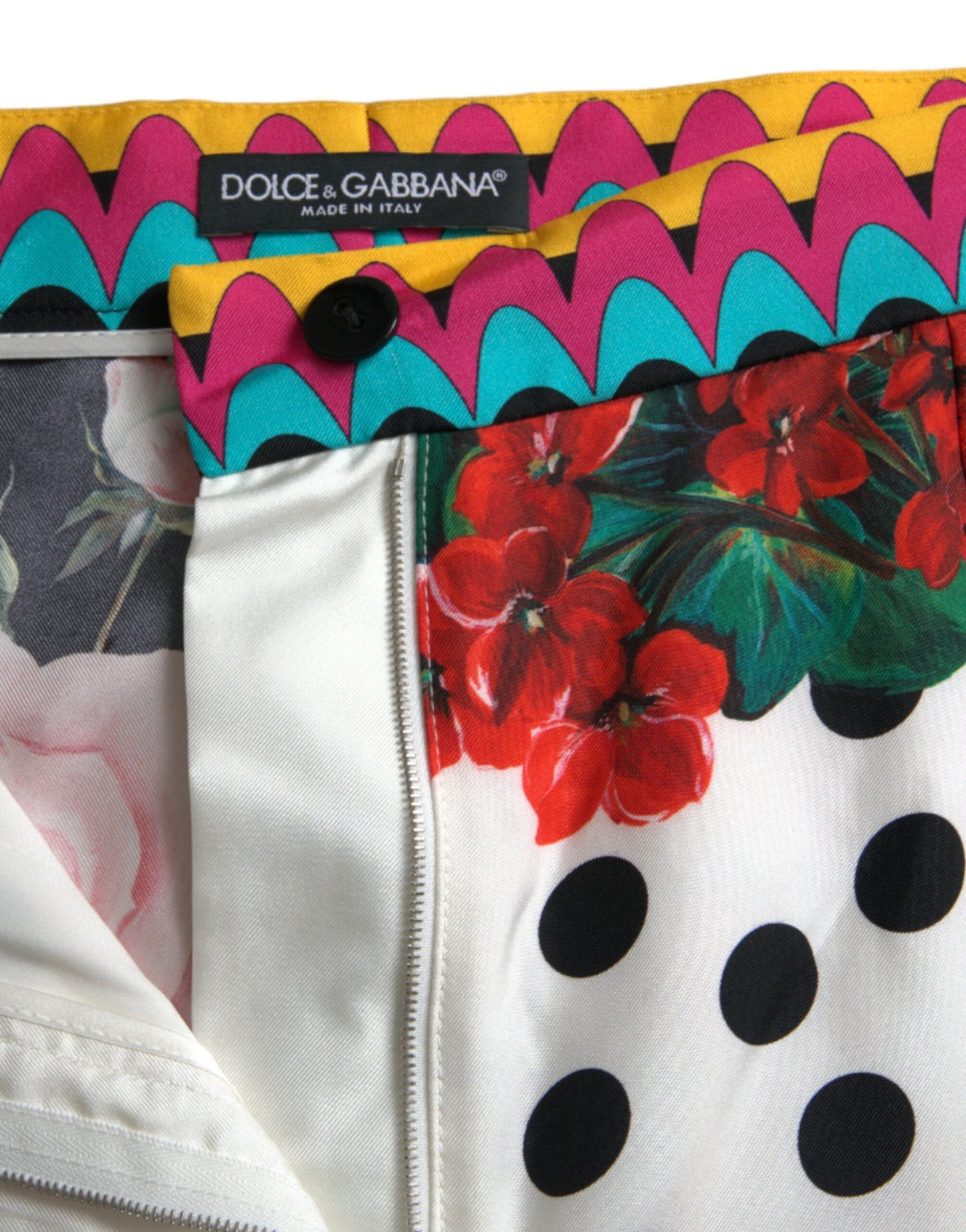 Pantaloncini corti a pois floreali multicolori Dolce & Gabbana