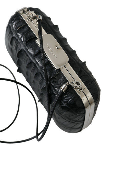 Borsa a tracolla Balenciaga in pelle esotica nera