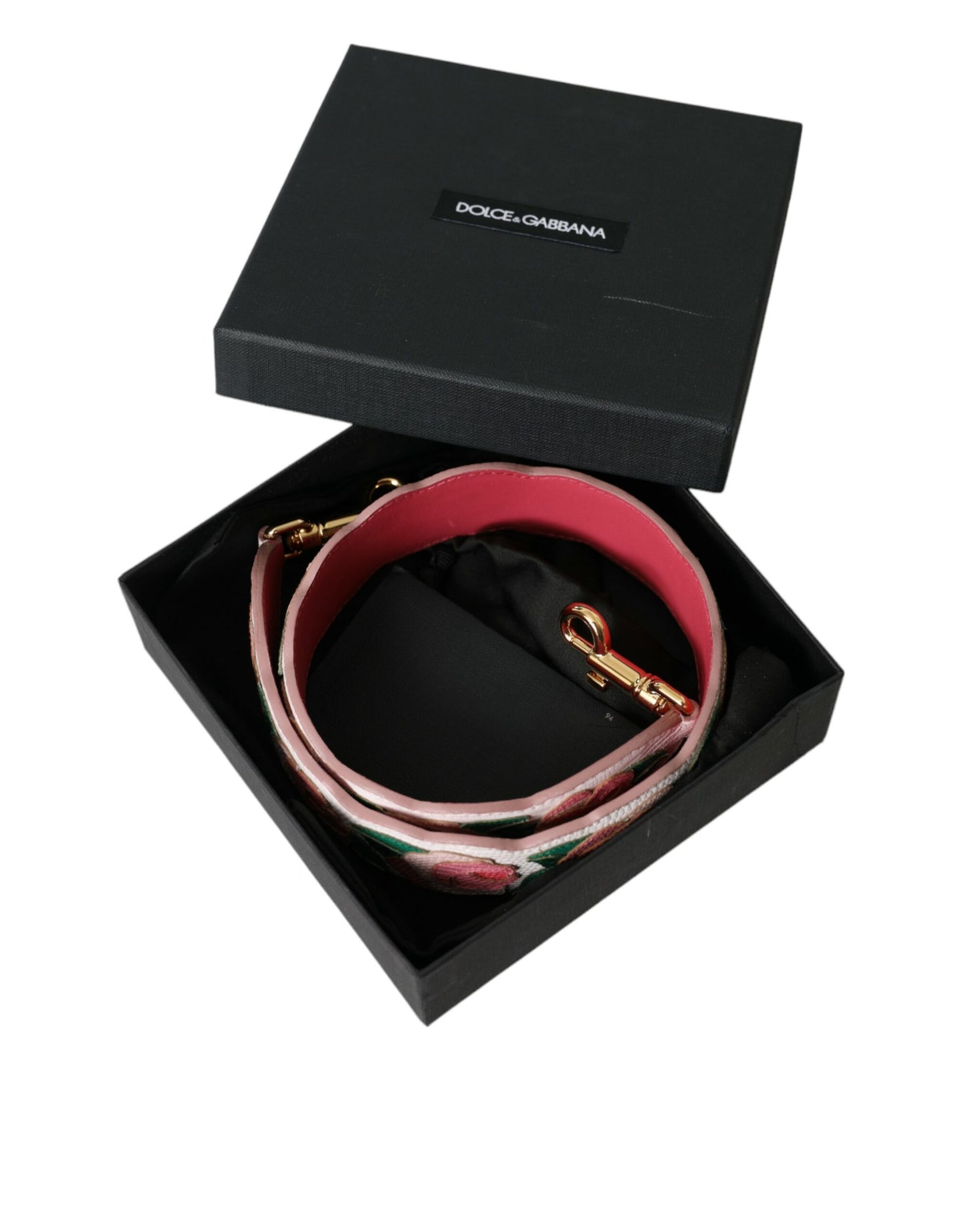 Tracolla in pelle floreale bianca Dolce & Gabbana