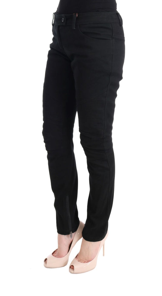Pantaloni casual slim fit Ermanno Scervino in cotone nero